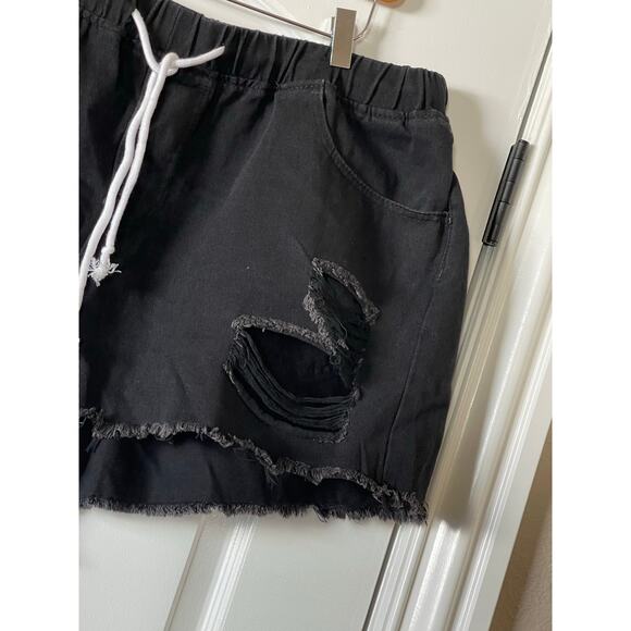 SHEIN Plus Size Summer Ripped Denim Shorts 3X - Picture 4 of 7